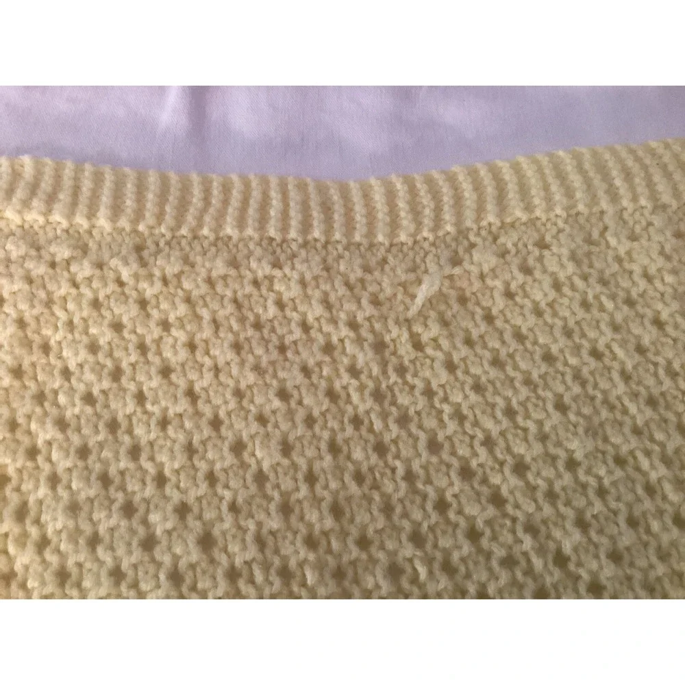 Handmade Crocheted Baby Blanket Yellow Infant‎ Crib 29x28 Gender Neutral